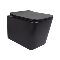 Унітаз підвісний Qtap Tern New Ultra Quiet безобідковий з сидінням Soft-close MATT BLACK QT17332303ASMB (QT17332303ASMB)