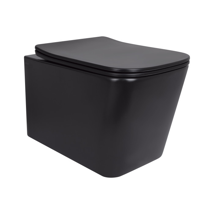 Унітаз підвісний Qtap Tern New Ultra Quiet безобідковий з сидінням Soft-close MATT BLACK QT17332303ASMB (QT17332303ASMB)