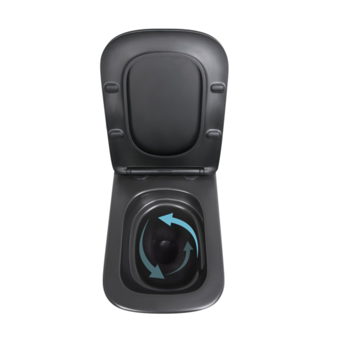 Унітаз підвісний Qtap Tern New Ultra Quiet безобідковий з сидінням Soft-close MATT BLACK QT17332303ASMB (QT17332303ASMB)