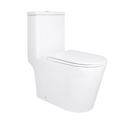Унітаз-моноблок підлоговий Qtap Kolibri Ultra Quiet безобідковий з сидінням Soft-close WHITE QT10226380W (QT10226380W)