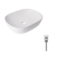 Комплект Qtap Aquarius: Раковина накладна прамокутна 470x380x120 мм White + Донний клапан PU02 (QT21112185WN47295)
