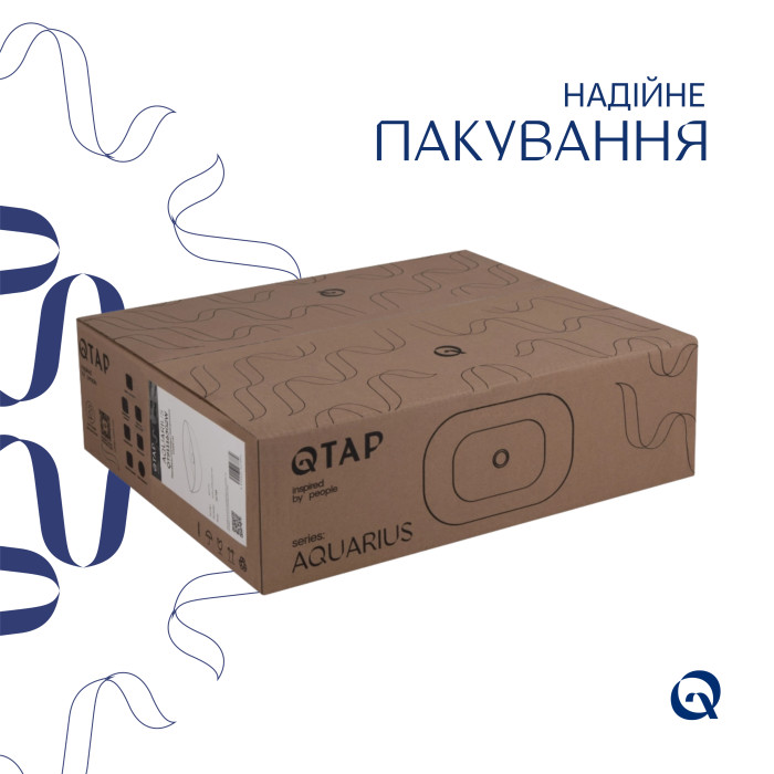 Комплект Qtap Aquarius: Раковина накладна прамокутна 470x380x120 мм White + Донний клапан PU02 (QT21112185WN47295)