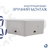 Комплект Qtap Leo N: Раковина підвісна угловая овальна 380x360x130 мм WHITE + Донний клапан PU02O (QT11115010WN47331)