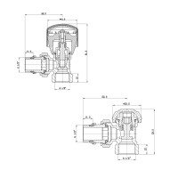Комплект радіаторних кранів Thermo Alliance Standart 1/2" ВН кутовий TAS232W15 (TAS232W15)