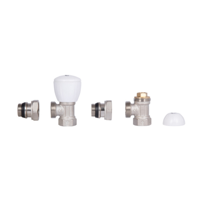 Комплект радіаторних кранів Thermo Alliance Standart 1/2" ВН кутовий TAS232W15 (TAS232W15)