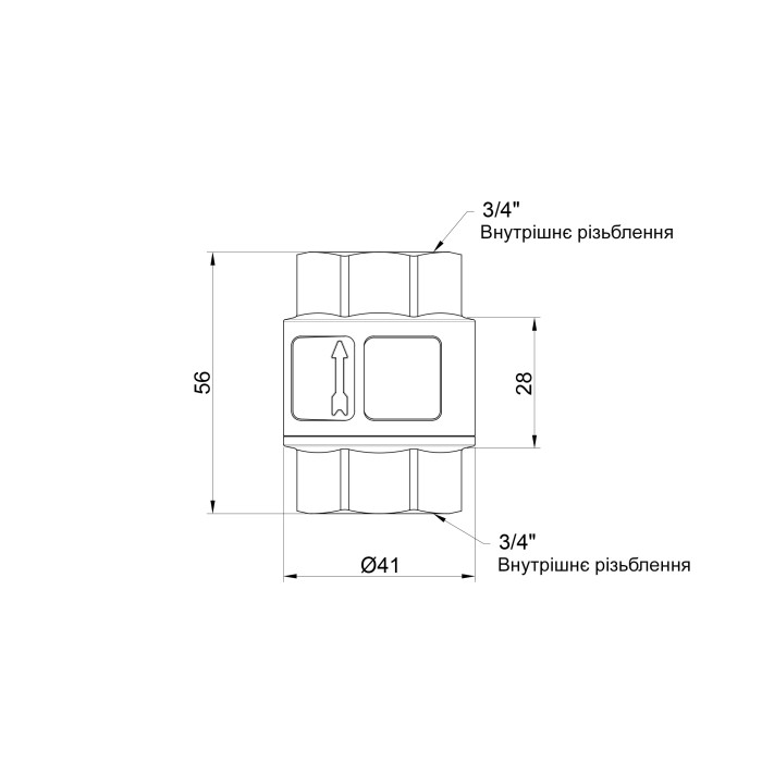 Зворотний клапан Thermo Alliance Standart з латунним штоком 3/4"ВВ посилений TAS246W20 (TAS246W20)