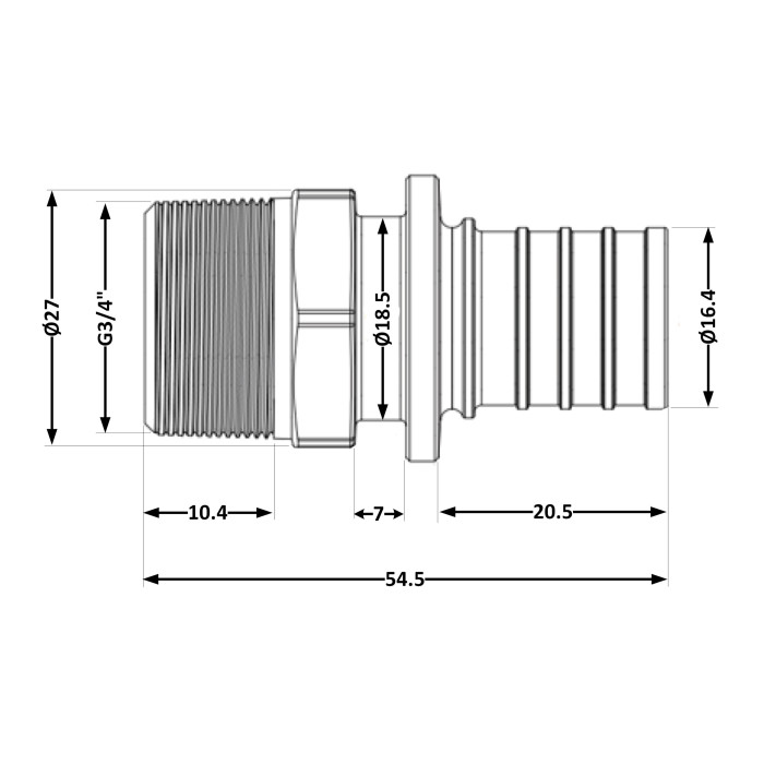 Перехідник під натяжну гільзу Icma №1034 d20х2,8-3/4"З 851034AEGW05 (851034AEGW05)