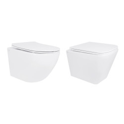 Акційний набір: Унітаз підвісний Jay Ultra Quiet QT07335177W 485х360х320 + Tern Ultra Quiet QT17332303ASW 490x365x325 (QT07335177W47924)