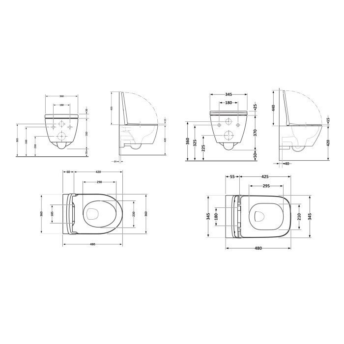Акційний набір: Унітаз підвісний Jay Ultra Quiet QT07335177W 485х360х320 + Tern Ultra Quiet QT17332303ASW 490x365x325 (QT07335177W47924)