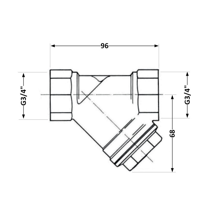 Фільтр косий Icma №50 грубої очистки 1 1/4"ВВ латунний 83050AG05 (83050AG05)