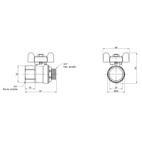 Кран шаровой SD Plus 3/4" ВЗ для воды (бабочка) SD607W20 (SD607W20)