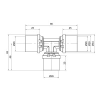 Трійник прес Icma 26х26х26 №406 (81406GP06)