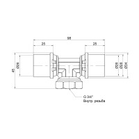 Трійник прес Icma 26х3/4"х26 ВР №408 (81408AEGP06)