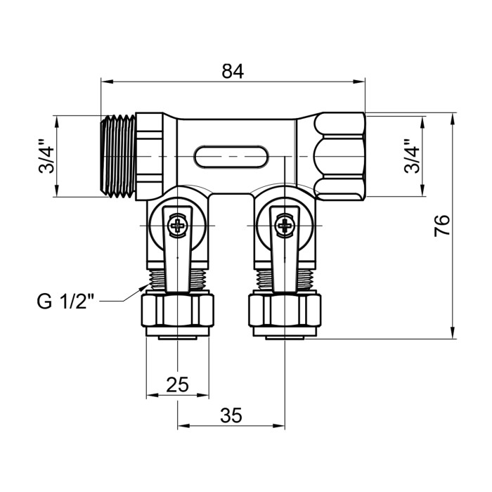 Колектор SD Plus 3/4" 2 виходи SD231W2 (SD231W2)