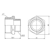 Ниппель редукционный SD Forte 1" х3/4" SF3592520 (SF3592520)