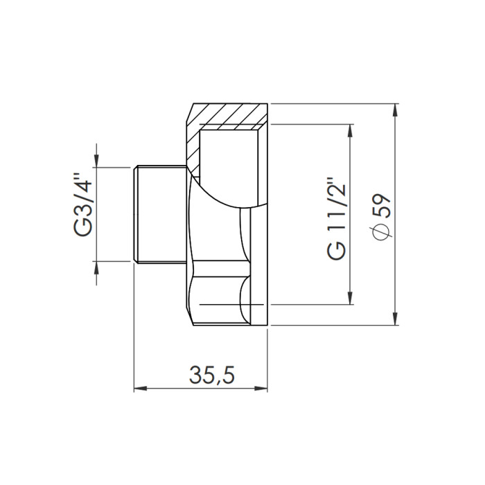 Перехід SD Forte 1" 1/2х3/4" ВЗ SF3604020 (SF3604020)