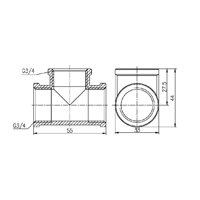 Трійник SD Forte 3/4" ВВ SF36120 (SF36120)