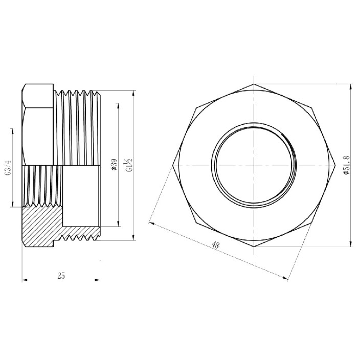 Футорка SD Forte 1" 1/2х3/4" ЗВ SF3744020 (SF3744020)