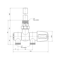 Вентиль Icma 1/2" х3/4" для сушки для рушників №968 (82968AD07)