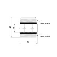 Ніпель проміжний Icma 1" ЗР №198 (87198AF06)