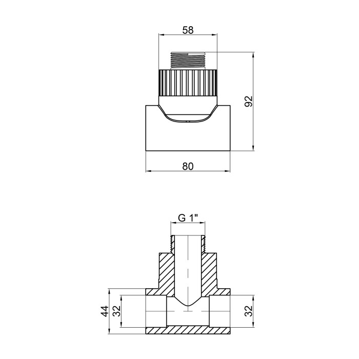 Тройник PPR Thermo Alliance 32х1"х32 ЗР (DSC306)