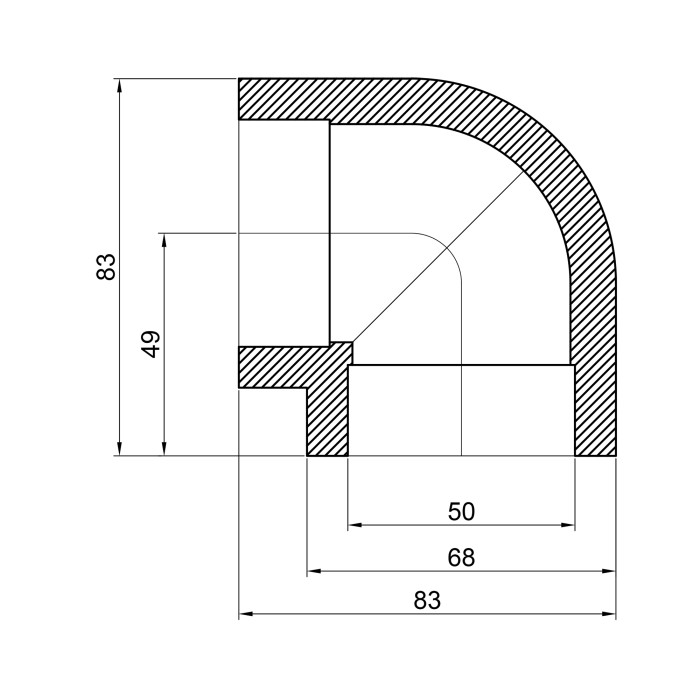 Уголок PPR Thermo Alliance 50, 90° (DSE005)