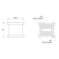 Муфта Icma 3/4" ВР №1213 (811213AE06)