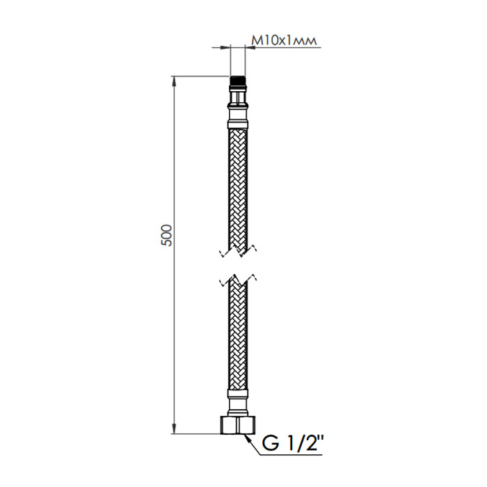 Гибкая подводка для воды SD Forte М10 50 см (пара) SF390W50 (SF390W50)