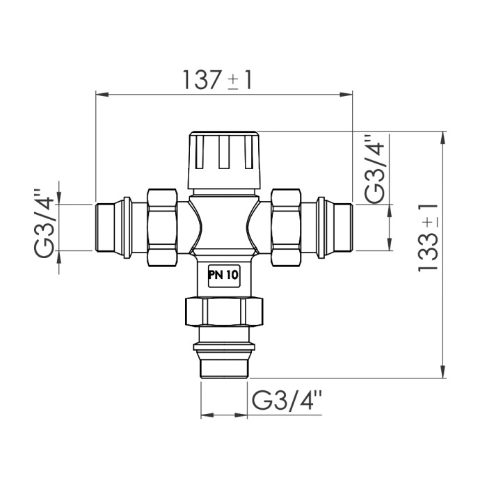 Смеситель термостатический SD Forte 3/4" SF010W20 (SF010W20)