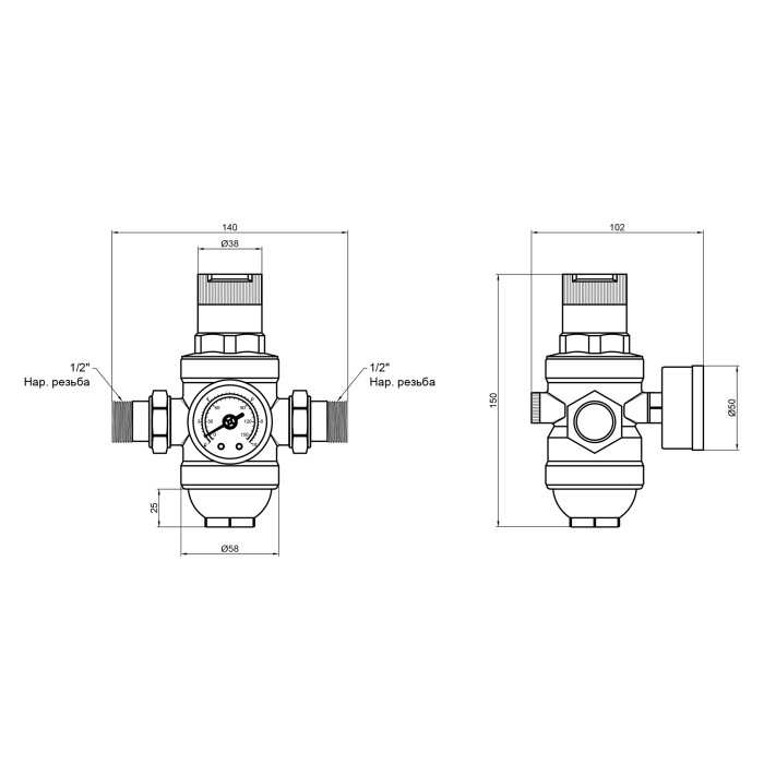 Фільтр самопромивний SD Forte 1/2 "з редуктором SF128W15 (SF128W15)
