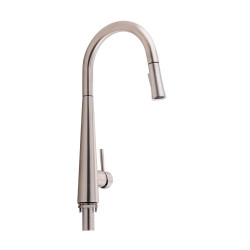 Змішувач для кухні Qtap Evicka з висувним виливом QTEVI91103UN Brushed Nickel PVD (QTEVI91103UN)