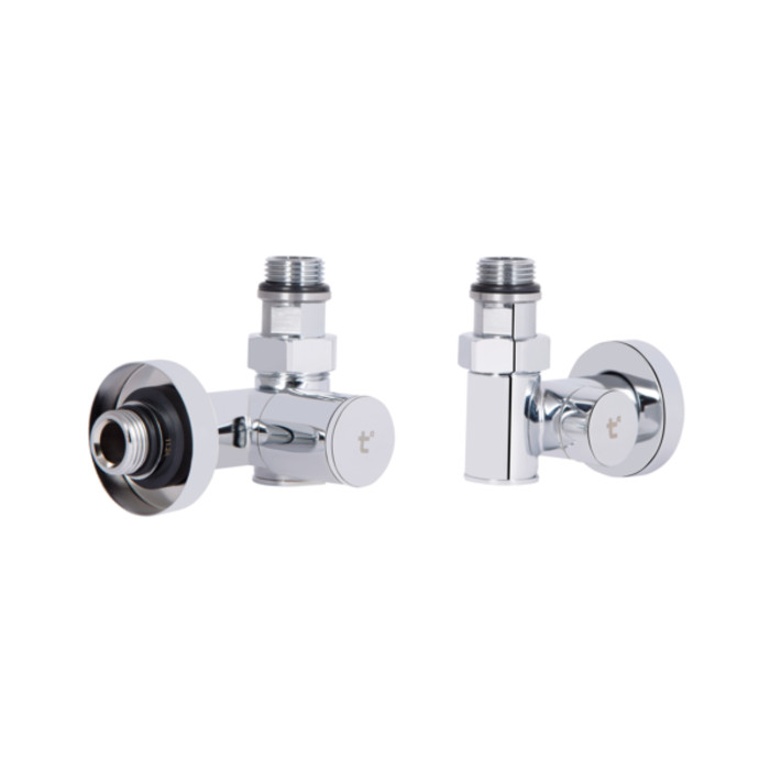 Комплект кранів Thermo Alliance Standart 1/2" хром, для рушникосушарки кутовий SF395W15HE (SF395W15HE)