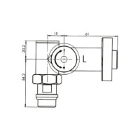 Комплект кранів Thermo Alliance Standart 1/2" хром, для рушникосушарки кутовий SF395W15HE (SF395W15HE)