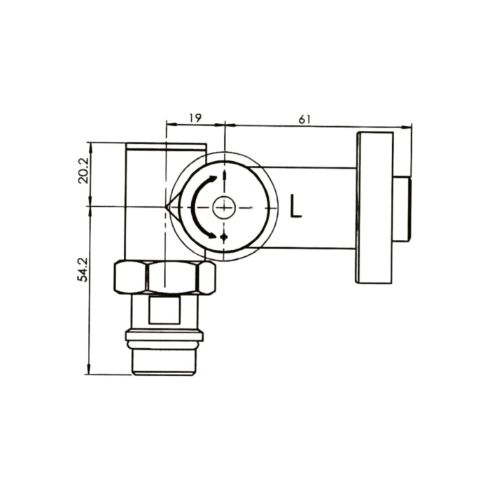 Комплект кранів Thermo Alliance Standart 1/2" хром, для рушникосушарки кутовий SF395W15HE (SF395W15HE)