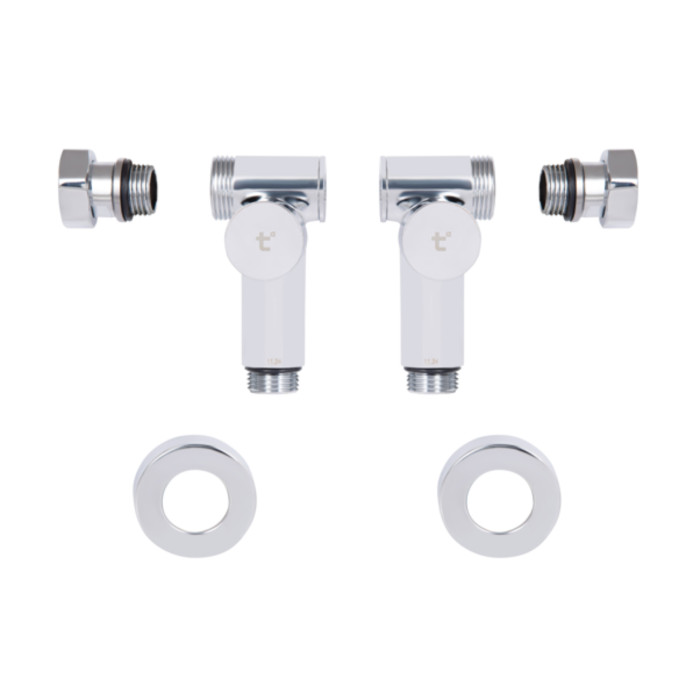 Комплект кранів Thermo Alliance Standart 1/2" хром, для рушникосушарки кутовий SF395W15HE (SF395W15HE)
