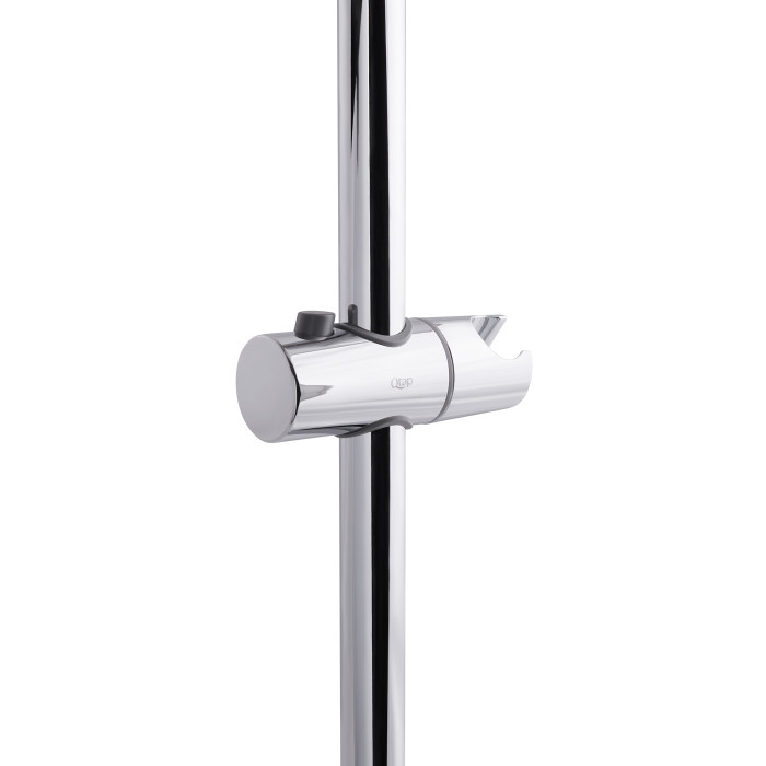 Душова стійка з тримачем універсальна Qtap Lepit 665 мм округла QTLEP82103OC Chrome (QTLEP82103OC)