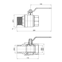 Кран шаровый SD Plus 2" ВЗ для воды (рычаг) SD605W50 (SD605W50)