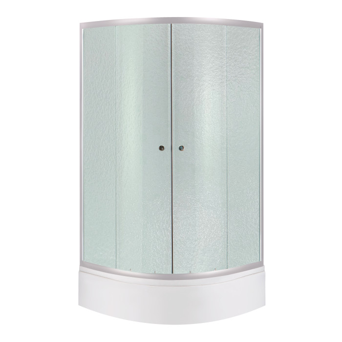 Душова кабіна Latwa SC90x90.SAT.MID.FR полукругла, скло Frost 4 мм + Душовий піддон KAPIELKA ST90x90x26, з панеллю Lidz (LLSC9090SATMIDFR2SET)
