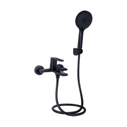 Змішувач для ванни Qtap Taurus (з душовим гарнітуром) QTTAU259BLM45662 Black Matt (QTTAU259BLM45662)