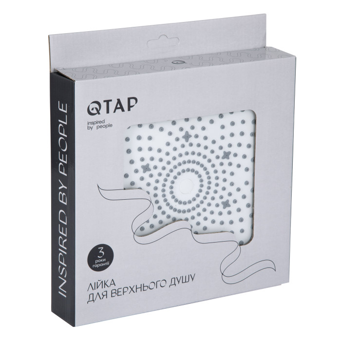Лійка для верхнього душу Qtap Hlavova D 230 мм округла QTHLA107CRM45787 Chrome/White (QTHLA107CRM45787)