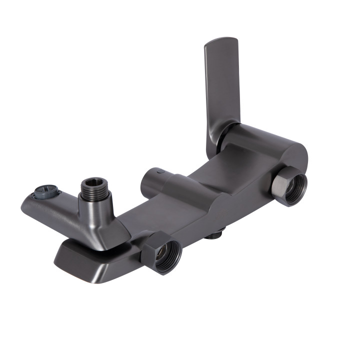 Душова система універсальна Qtap Slavonice на три споживача (з виливом) QTSLA111GMB45910 Gunmetal Black PVD (QTSLA111GMB45910)