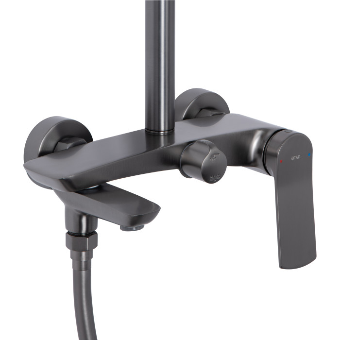 Душова система універсальна Qtap Slavonice на три споживача (з виливом) QTSLA111GMB45910 Gunmetal Black PVD (QTSLA111GMB45910)