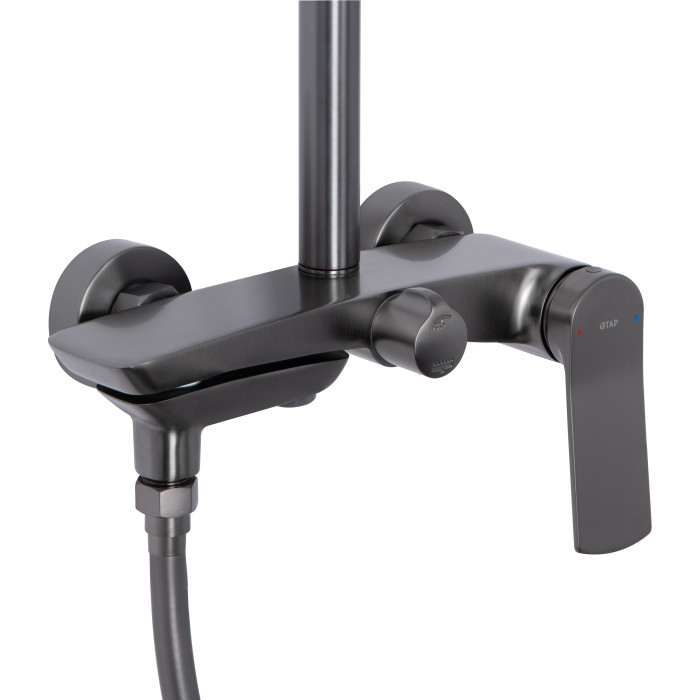 Душова система універсальна Qtap Slavonice на три споживача (з виливом) QTSLA111GMB45910 Gunmetal Black PVD (QTSLA111GMB45910)