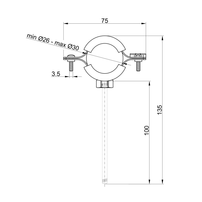 Хомут Thermo Alliance Forte 3/4" (D26-30 мм) SF10020 (SF10020)