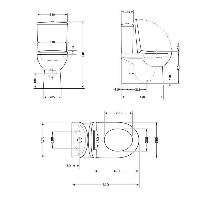 Унітаз підлоговий Qtap Jay Ultra Quiet з сидінням Soft-close 640x360x835 мм QT07222175TW White (QT07222175TW)
