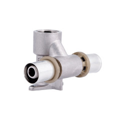 Прес-фітинг Icma трійник 1/2"вх16 настінний прохідний № 422 (81422ADGH06)