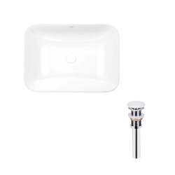 Комплект Qtap Scorpio: Раковина врізна прамокутна 615х390х150 мм White + Донний клапан PU02 (QT1411K491WN47291)