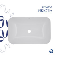 Комплект Qtap Scorpio: Раковина врізна прамокутна 615х390х150 мм White + Донний клапан PU02 (QT1411K491WN47291)