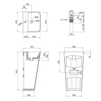 Комплект Qtap Tern: Раковина напольна моноблок 440х380х830 мм White + Донний клапан PU02O (QT1711G302WN47320)