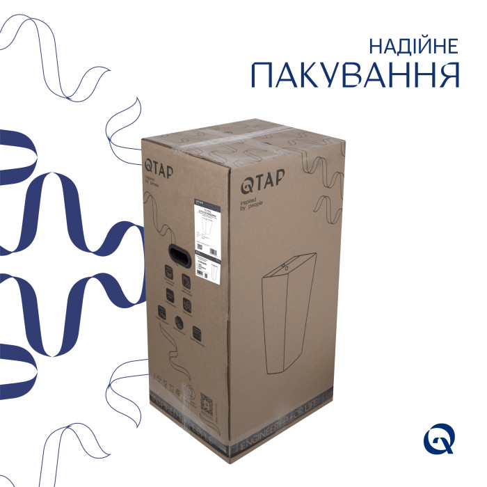 Комплект Qtap Tern: Раковина напольна моноблок 440х380х830 мм White + Донний клапан PU02O (QT1711G302WN47320)